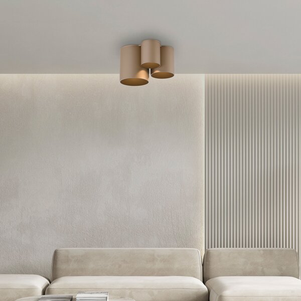 PURE LED таванна лампа за баня Point, бронз, 18 см, 3-лампова, IP44, Затъмняване, Бронзов / античен месинг, Баня, Метал, Модерен