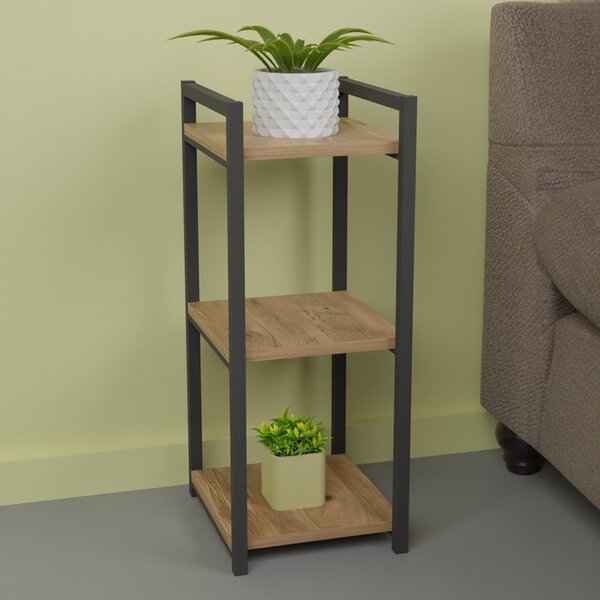 Подов рафт Черен метал Pako World Natural 33x28x70 cm