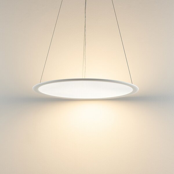 Deko-Light LED висяща лампа PANEL, бяла, Ø 63 cm, метал, CCT, дим, 50 W, Затъмняване, Бял, кабинет / офис, Алуминий, Модерен