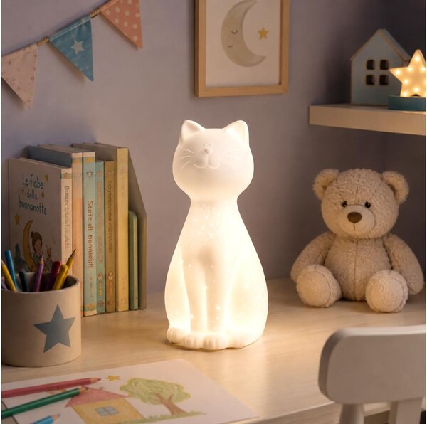 ONLI - Настолна лампа PORCELLANA 1xE14/6W/230V 27,2 cm котка