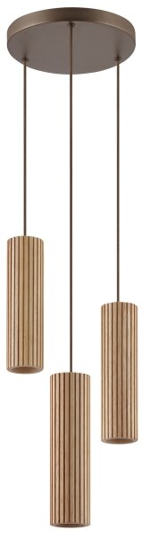 Brilliant - Подвесен полилей на кабел LAKEWOOD 3xGU10/10W/230V Ø 28 см кафяв