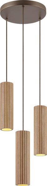 Brilliant - Подвесен полилей на кабел LAKEWOOD 3xGU10/10W/230V Ø 28 см кафяв