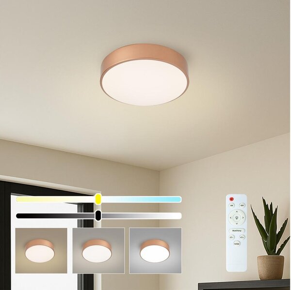 Brilagi - Димируемо LED таванно осветително тяло POOL LED/24W/230V Ø 20 cm бронзово + с дистанционно управление