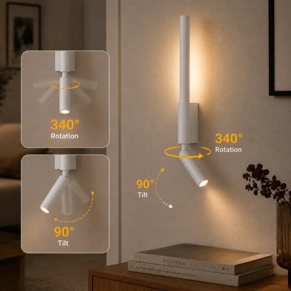 Brilagi - LED стенен спот VIXON LED/3W/230V + LED/5W бял CRI 90