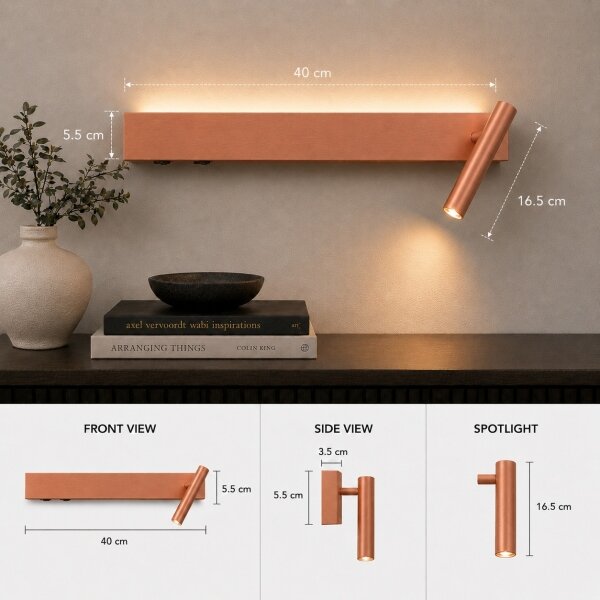 Brilagi -LED стенно точково осветително тяло ARLIX LED/3W/230V + LED/7W бронзово CRI 90