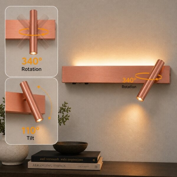Brilagi -LED стенно точково осветително тяло ARLIX LED/3W/230V + LED/7W бронзово CRI 90