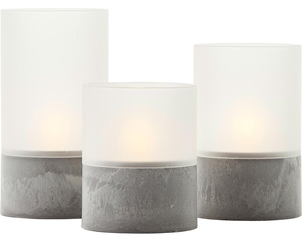 Brilliant - Комплект 3x LED свещи BOUGIE LED/2xAA IP44, сив/бял