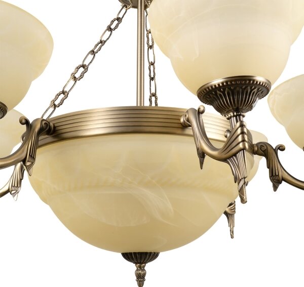 BRILAGI - Полилей на верига DAHLIA, 9xE27/40W/230V, Ø 74 cm, месинг