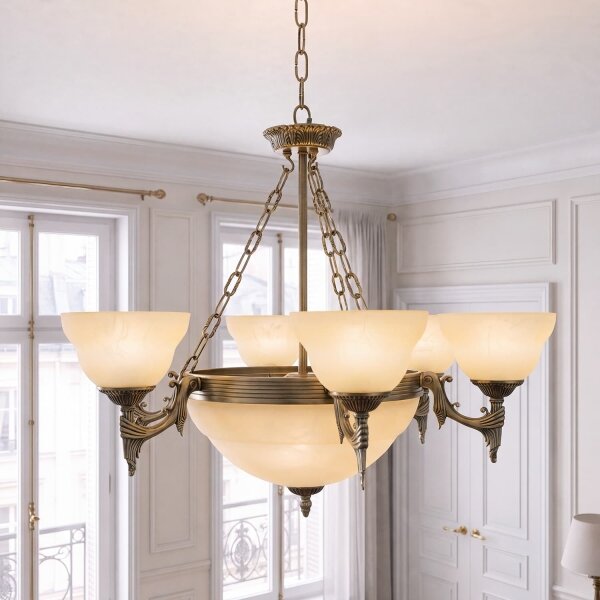 BRILAGI - Полилей на верига DAHLIA, 9xE27/40W/230V, Ø 74 cm, месинг