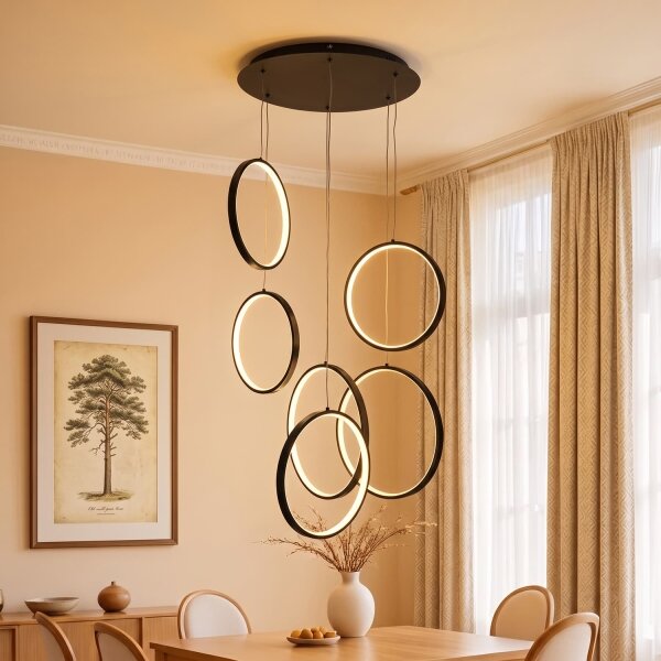 BRILAGI - LED полилей на кабел ECHO LED/80W/230V 4000K Ø 50 см черен