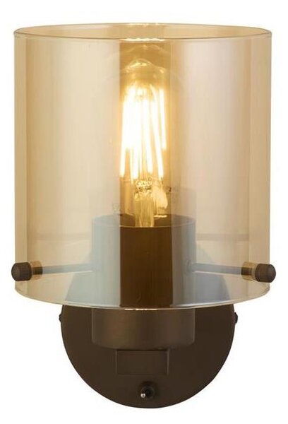 Searchlight 88912-1MO - Стенно осветително тяло SWEDEN 1xE27/60W/230V кафяв/опушен