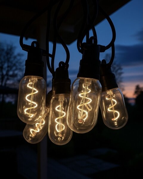LED външна декоративна гирлянда 6xLED/0,6W/230V 4,5 m IP44 черна