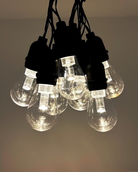 LED външен декоративен гирлянд 10xLED/0,15W/230V 3,8 m IP44 черен