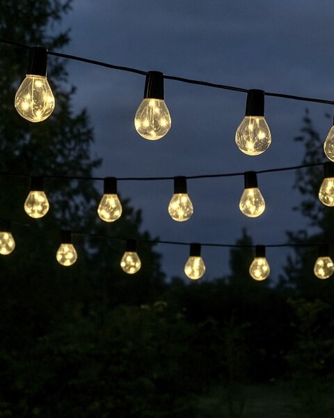 LED външен декоративен гирлянд 20xLED/0,075W/230V 5,8 m IP44 черен