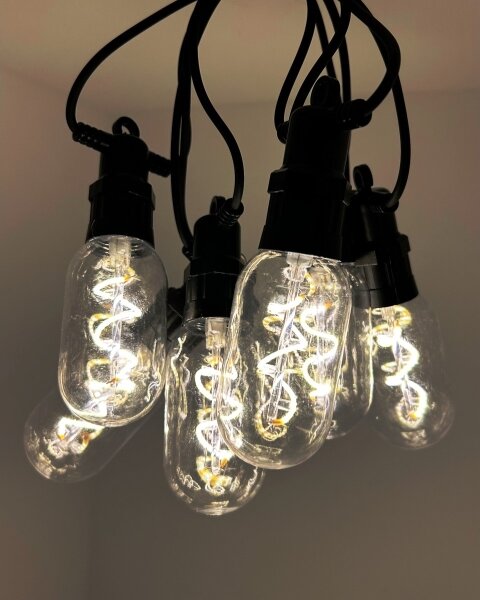 LED външна декоративна гирлянда 6xLED/0,6W/230V 4,5 m IP44 черна