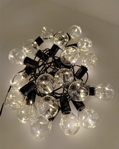 LED външен декоративен гирлянд 20xLED/0,075W/230V 5,8 m IP44 черен