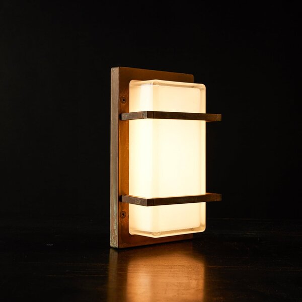Moretti Luce Външно стенно осветление Ice Cubic 3415, античен месинг, Затъмняване, Бронзов / античен месинг, Метал