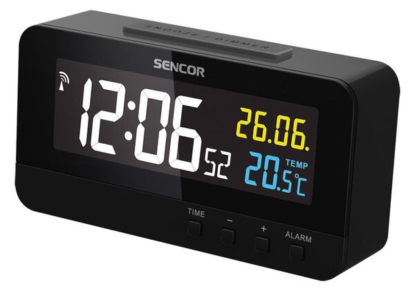 Sencor - Дигитален часовник с аларма и термометър 230V/1xCR2032