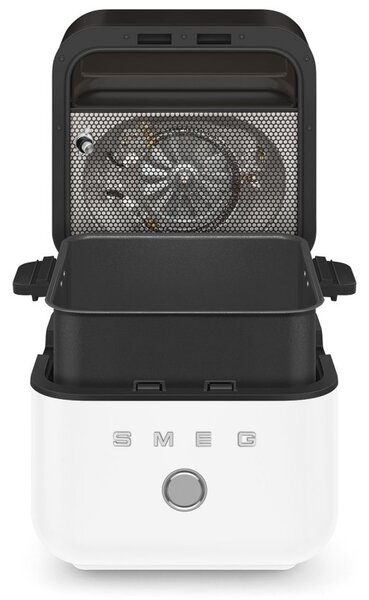 Фритюрник с горещ въздух Smeg Collezione AFC01WHMAU, 1450W, 7.3 л, 40-200°C, 7 програми, Двоен режим, Сензорно управление, Таймер, LED, Бял