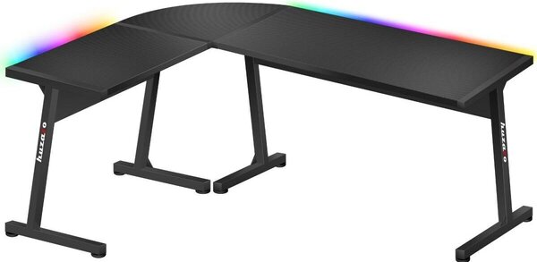 Бюро Gaming Huzaro HZ-Hero 6.0 Black RGB Черен Стомана Подложка от Въглеродни Влакна 147 x 74 x 112 cm