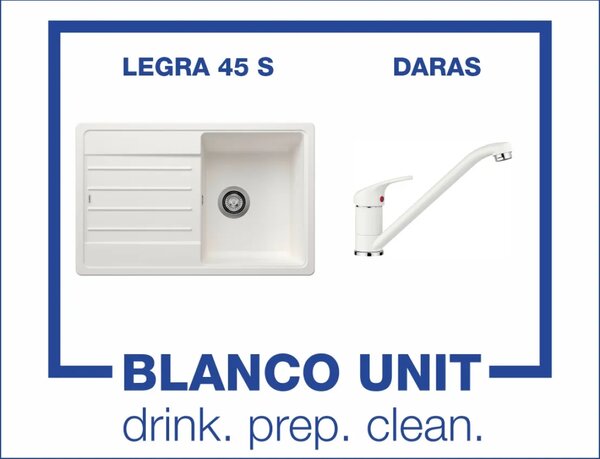 Bundle Blanco Legra 45 S+Blanco Daras Бял цвят Промо пакет мивка със смесител