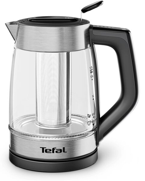 Електрическа кана Tefal BJ760DE0, вместимост 1.7 литра, цветен индикатор, 2200W, черна