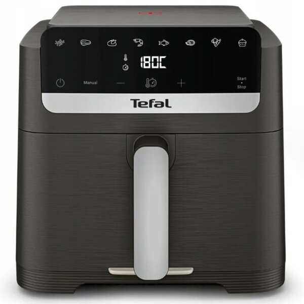 Фритюрник с горещ въздух Tefal EY866HE1, 7.5 л. вместимост, 9 програми, сензорен екран, 2020W