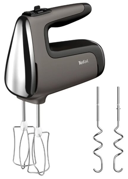 Миксер Tefal Powermix Silence HT660EE0, с кана и чопър, 850W, 7 степени на работа, турбо функция, бъркалки за тесто, сив