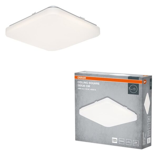 LED плафон Ledvance Ceiling Square, за таван, 18W, 240V, 1440lm, 4000K, бял