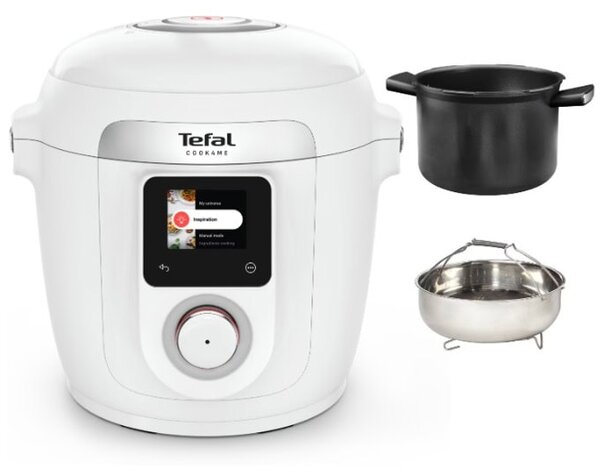 Мултифункционален уред за готвене Tefal Cook4Me Wi-Fi 10 in 1 CY9621F2, 6l вместимост, 6 програми за готвене, смарт контрол, 1600W, бял