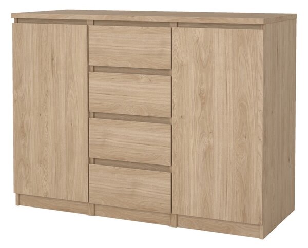 Скрин от дъбов декор в естествен цвят 121x91x50 cm Naia – Tvilum