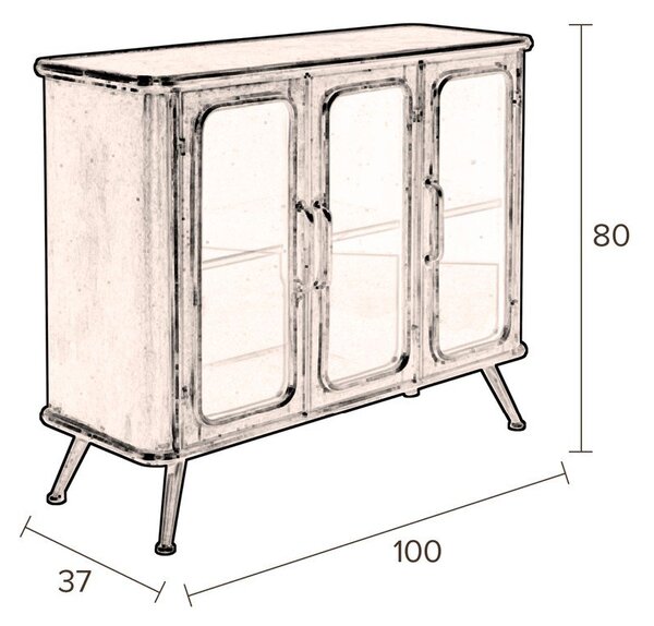 Черна метална витрина 100x80x37 cm Denza – Dutchbone