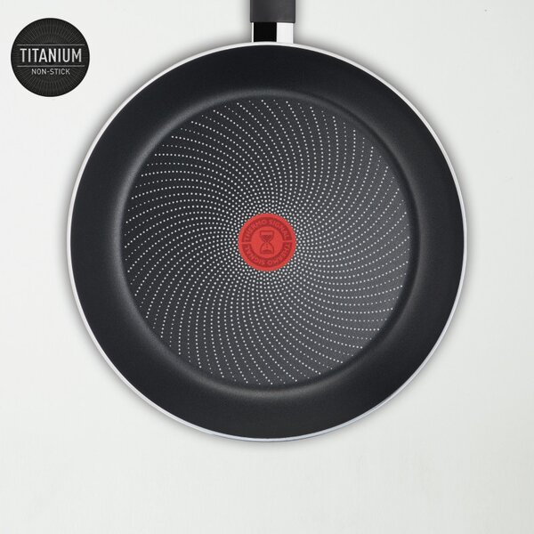 Тиган Tefal Start Easy C2690721, 30 см, Титаниево покритие, Thermo-signal, Thermo-Fusion, Индукция, Черен