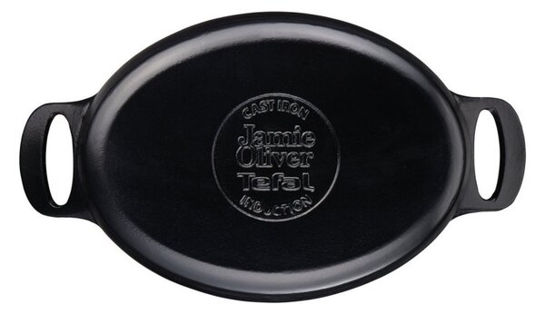 Чугунена тенджера Tefal E2125455 Jamie Oliver, 5.1 л, 45 см, Овална форма, До 250C, Емайлирана, Индукция, Черен