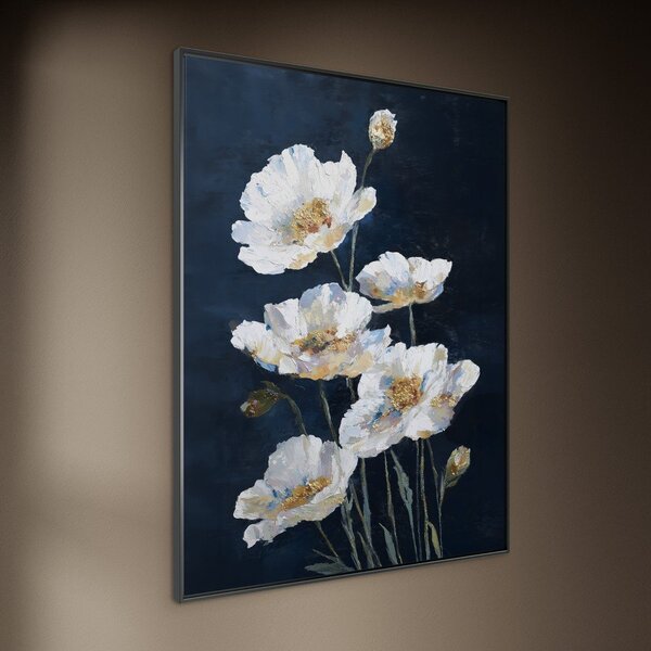Печатна картина с включена рамка 60x80 cm White Poppies – Styler