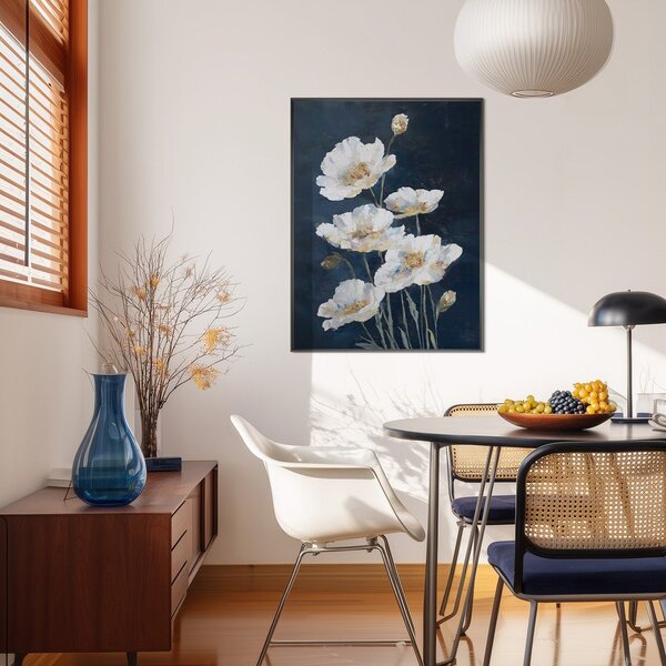Печатна картина с включена рамка 60x80 cm White Poppies – Styler