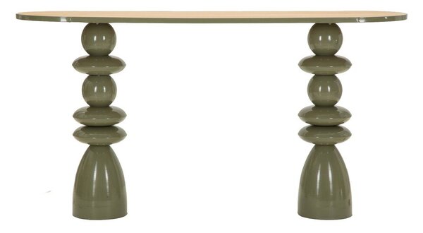 Зелена метална конзолна маса 45x150 cm Metal Console – Mauro Ferretti