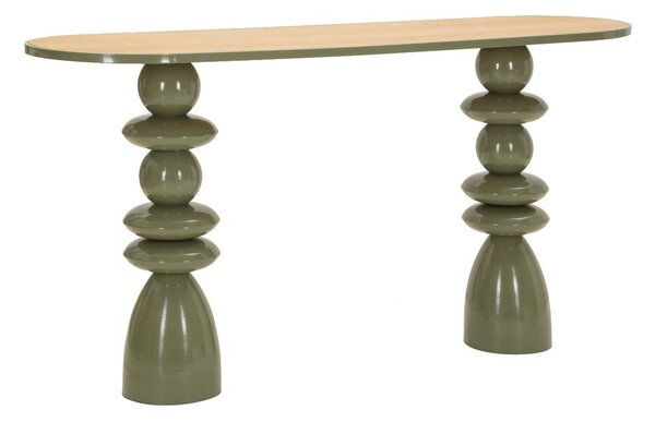 Зелена метална конзолна маса 45x150 cm Metal Console – Mauro Ferretti