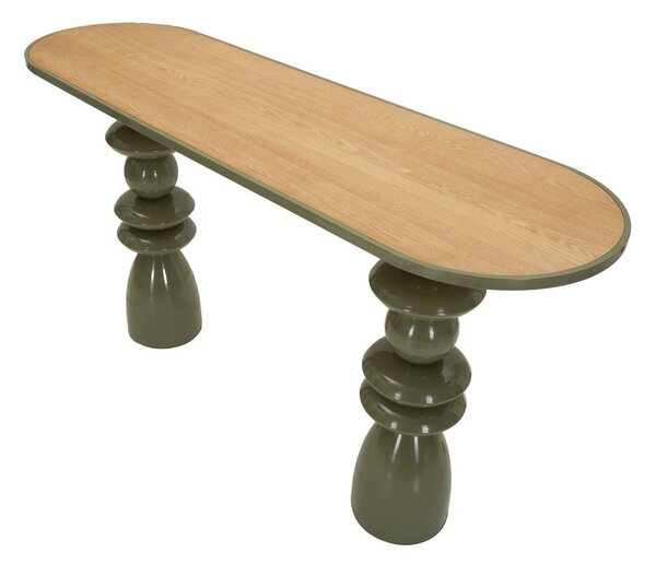 Зелена метална конзолна маса 45x150 cm Metal Console – Mauro Ferretti