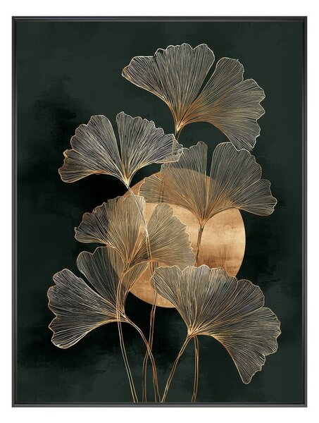 Печатна картина с включена рамка 60x80 cm Gold Ginkgo – Styler