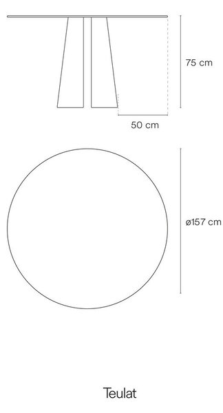 Кръгла трапезна маса от декор от ясен ø 157 cm Cep – Teulat