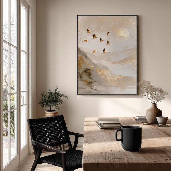 Печатна картина с включена рамка 60x80 cm Golden Peaks II – Styler