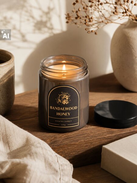 Sinsay - Ароматизирана свещ Sandalwood Honey - черeн
