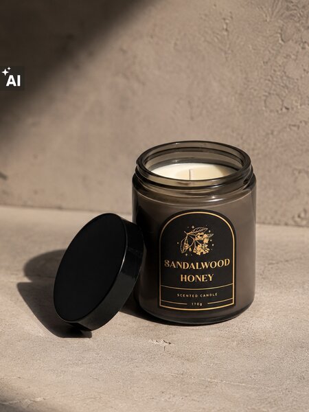 Sinsay - Ароматизирана свещ Sandalwood Honey - черeн