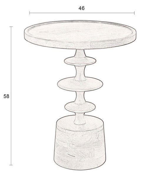 Кръгла странична масичка от масивно манго ø 46 cm Cath – Dutchbone