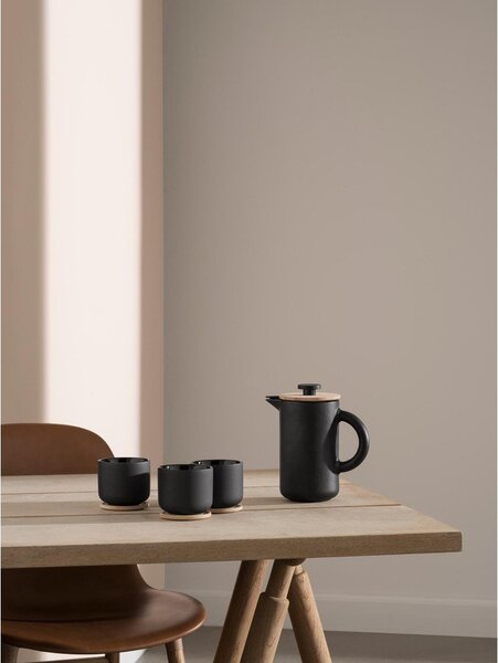 Черна глинена чаша за капучино 200 ml Theo – Stelton