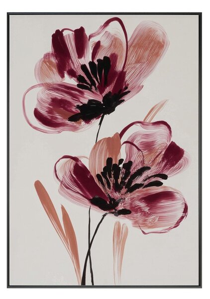 Печатна картина с включена рамка/върху платно 70x100 cm Burgundy Blooms – Styler
