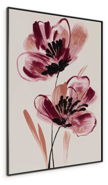 Печатна картина с включена рамка/върху платно 70x100 cm Burgundy Blooms – Styler