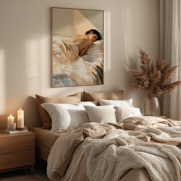 Печатна картина с включена рамка/върху платно 70x100 cm Dreamy Rays – Styler