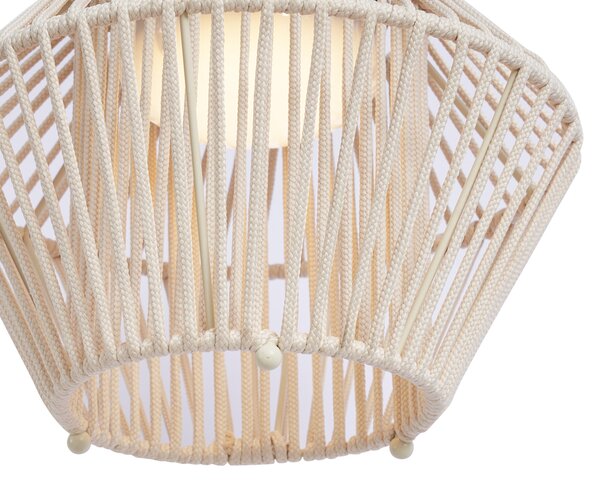 Бохемска настолна лампа бежова с LED 3-степенно димиране IP54 соларно презареждане - Duco